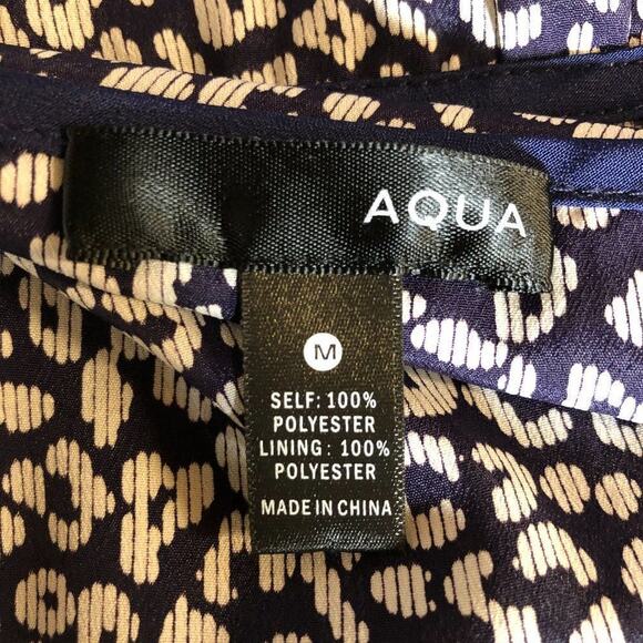 Aqua Black White Adjustable Spaghetti Sundress Summer Mini Dress Floral Medium - Picture 9 of 11